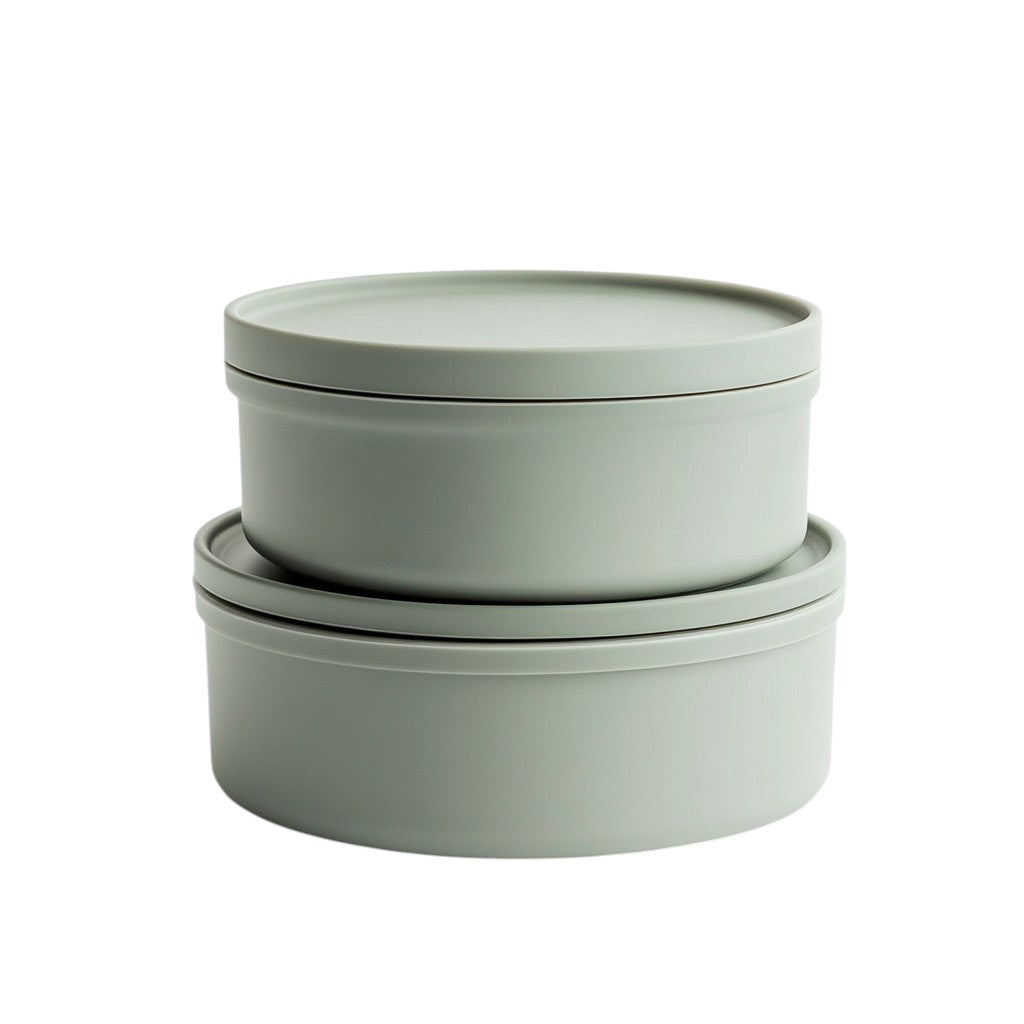Quelp Stackable Lunch Box - 2 Tier Insulated Food Container - Vacuum Sealed - Leak-Proof Soup Bowl - Portable Lunch Set with Carrying Bag - Sage Green