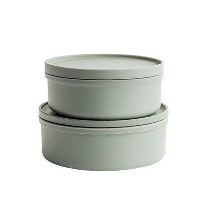 Quelp Stackable Lunch Box - 2 Tier Insulated Food Container - Vacuum Sealed - Leak-Proof Soup Bowl - Portable Lunch Set with Carrying Bag - Sage Green